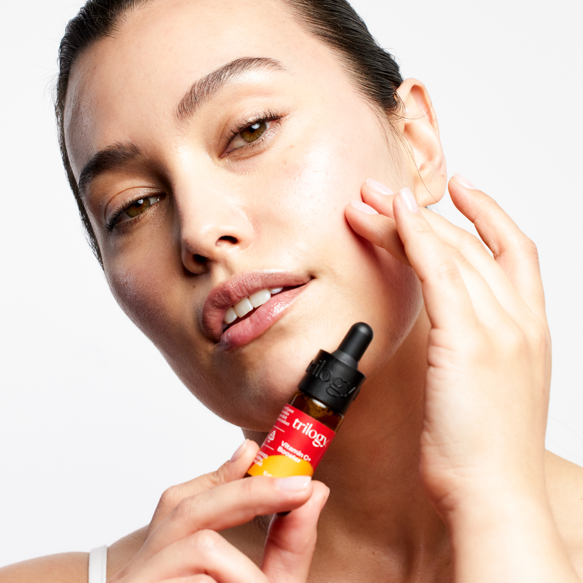 How to activate Trilogy Booster Serum pop shake apply fresh vitamin C