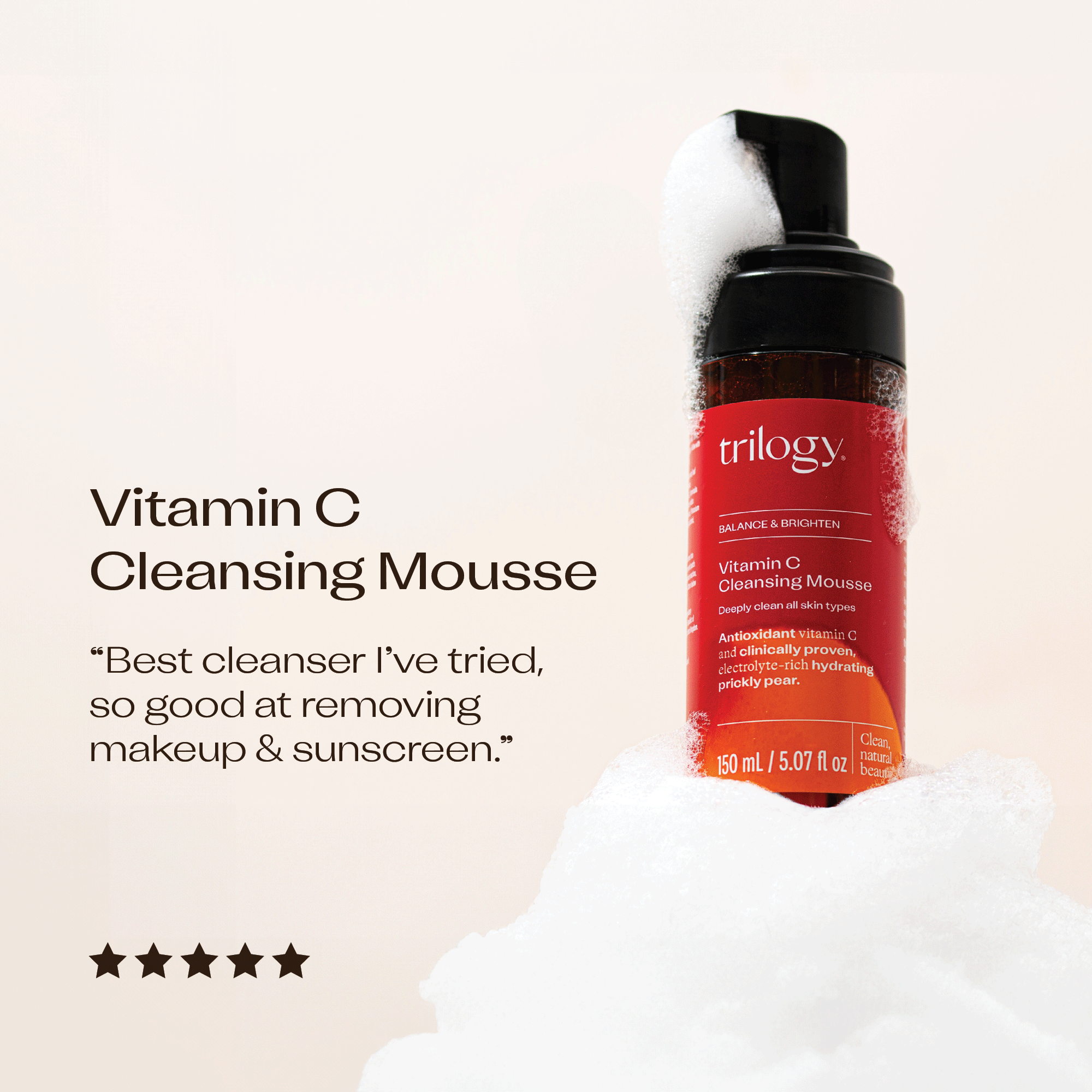 Vitamin C Cleansing Mousse, 5.07 fl oz