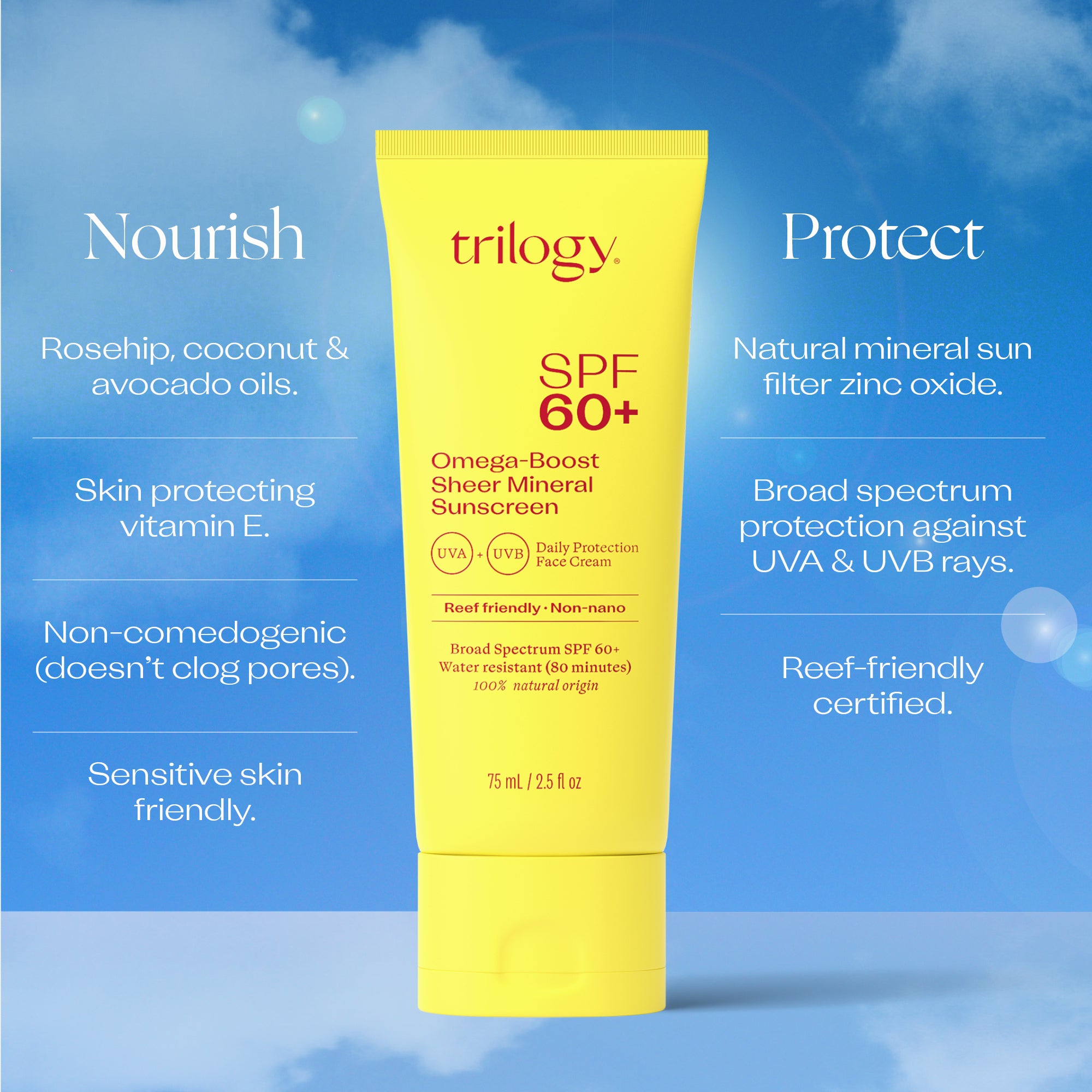 SPF 60+ Omega-Boost Sheer Mineral Sunscreen, 2.5 fl oz